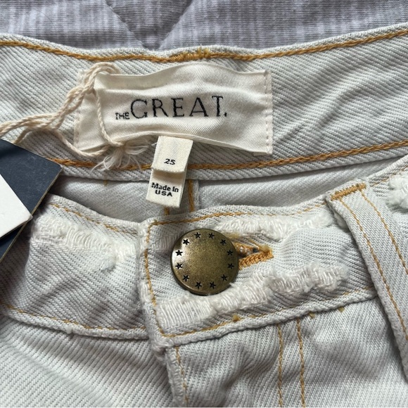 🇺🇸 THE GREAT 🇺🇸 EASY CUTOFF Whitewashed Denim Sz 25 - Picture 10 of 10